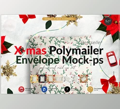 Download X-mas Polymailer Mailer Mock-ups CreativeMarket-5700687 (PSD)