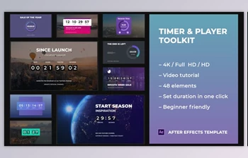 Download Timer & <span class='badge badge-warning'>Player</span> Toolkit (Videohive 29348295) - AE Project