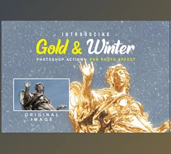 Download Gold And Snow Action // Winter CreativeMarket-5623902 (ATN)
