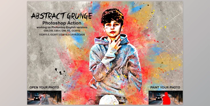 Download Abstract Grunge Art Photoshop Action CreativeMarket-5490581 (ABR, ATN, PDF, PAT)