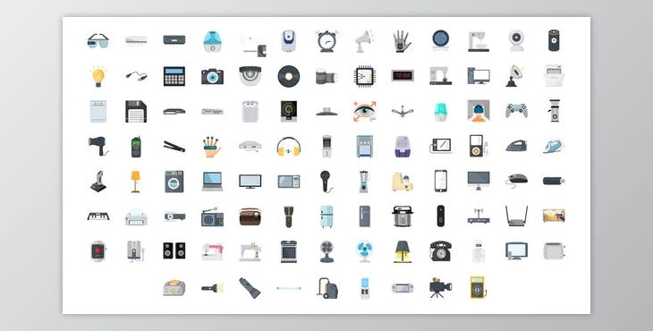 Download 100 Electronic Gadgets Icons (Videohive 29840386) - AE Project