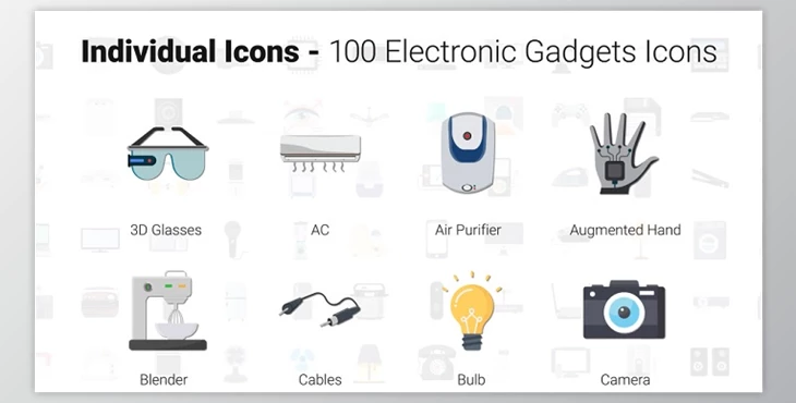 Download 100 Electronic Gadgets Icons (Videohive 29840386) - AE Project