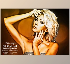Download 1950s-Style Oil Portrait PS Action CreativeMarket-5670475 (ATN, PAT)