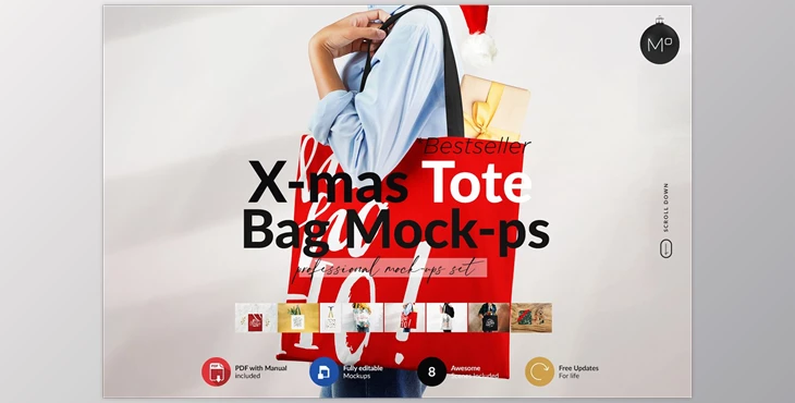 Download Xmas Tote Bag Mock-ups CreativeMarket-5707013 (PSD, JPG)