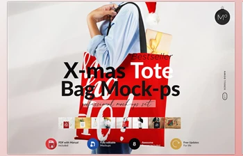 Download Xmas Tote Bag Mock-ups <span class='badge badge-warning'>CreativeMarket-5707013</span> (PSD, JPG)