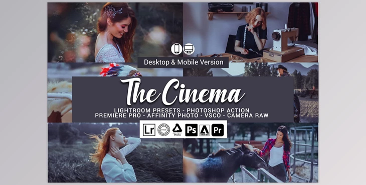 Download Cinema Lightroom Presets CreativeMarket-5157495 (DNG, XMP, LRTEMPLATE, PDF, ATN)