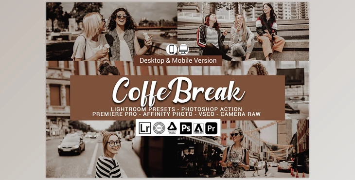 Download Coffee Break Presets CreativeMarket-5689372 (LRTEMPLATE, XMP, DNG, PDF, ATN) - Mobile And Desktop