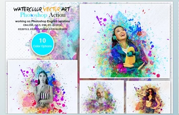 Download Watercolor Vector <span class='badge badge-warning'>Art</span> PS Action CreativeMarket-5566054 (ATN, PDF, ABR, PAT)
