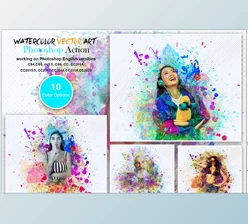 Download Watercolor Vector Art PS Action CreativeMarket-5566054 (ATN, PDF, ABR, PAT)
