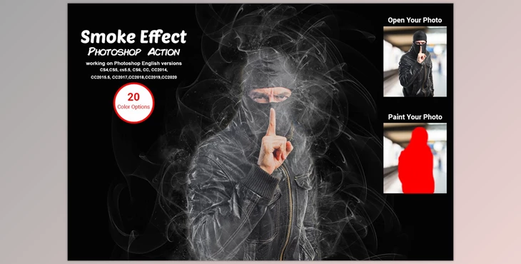 Download Smoke Effect Photoshop Action CreativeMarket-5583653 (ATN, ABR)