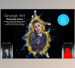 Download Grunge Art Photoshop Action CreativeMarket-5442223 (ATN, ABR, PDF, PAT)