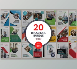 Download 20 Bi-fold Brochure Template Bundle CreativeMarket-5487372 (PSD)