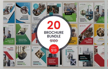 Download 20 Bi-fold Brochure Template <span class='badge badge-warning'>Bundle</span> CreativeMarket-5487372 (PSD)