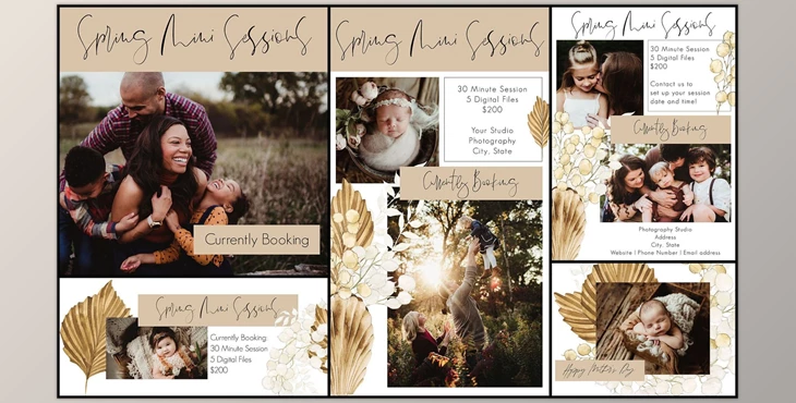 Download Mini Session Template Marketing Set | Boho Rattan (PSD) From Twig & Olive