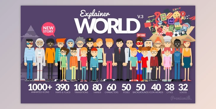 Download Explainer World Video Toolkit Library V3 (Videohive 21021730) - AE Project