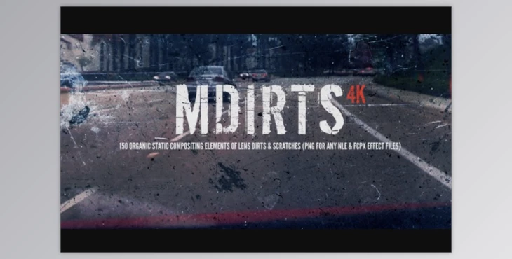 Download mDirts 4K – 150 Organic Static Compositing Elements of Lens Dirts & Scratches – MOTIONVFX