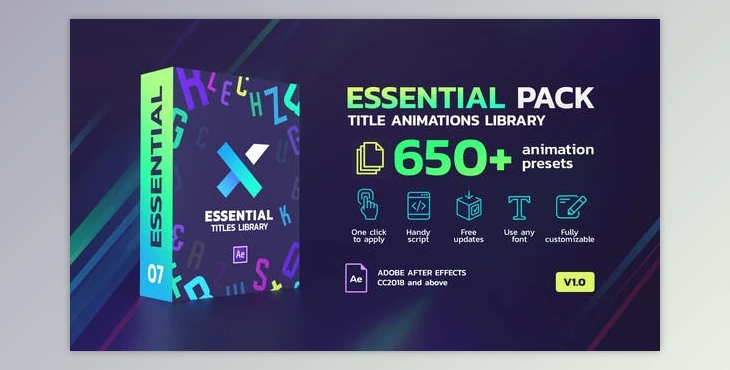 Download TypeX - Essential Pack: Title Animation Presets Library (Videohive 25736756) - AE Project