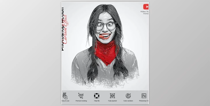 Download Cartoon Effects Photoshop Action GR-29751253 (ABR, ATN)