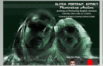 Download Glitch Portrait <span class='badge badge-warning'>Effect</span> PS Action CreativeMarket-5536220 (ATN)