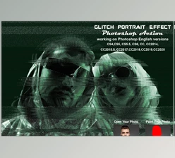 Download Glitch Portrait Effect PS Action CreativeMarket-5536220 (ATN)
