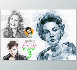 Download Artistic Pencil Sketch PS Action CreativeMarket-5442874 (ATN, PAT, ABR)