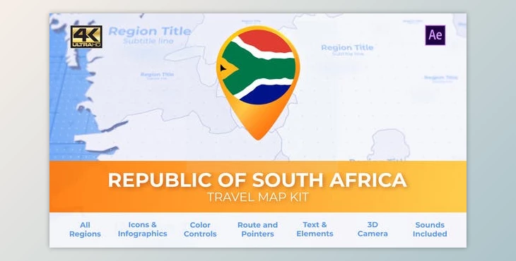 Download South Africa Map - Republic of South Africa Travel Map (Videohive 29898312) - AE Project