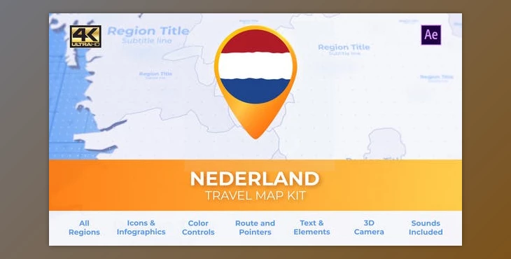 Download Netherlands Map Kit - Nederland Travel Map (Videohive 29912612) - AE Project