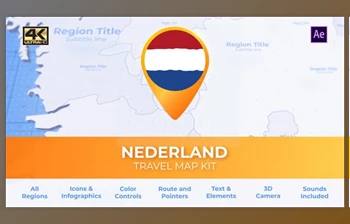 Download Netherlands Map <span class='badge badge-warning'>Kit</span> - Nederland Travel Map (Videohive 29912612) - AE Project