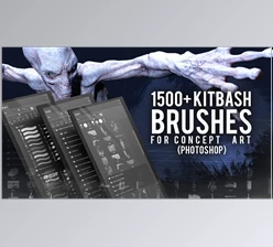 Download ArtStation – 1500+ Kitbash Brushes for Concept Art (Photoshop) - ABR