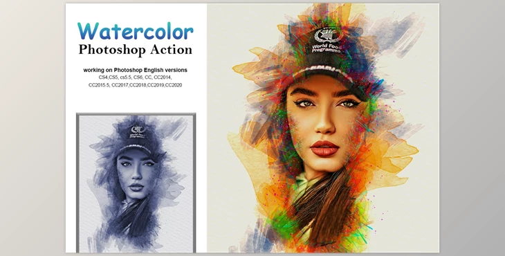 Download Watercolor Photoshop Action CreativeMarket-5232780