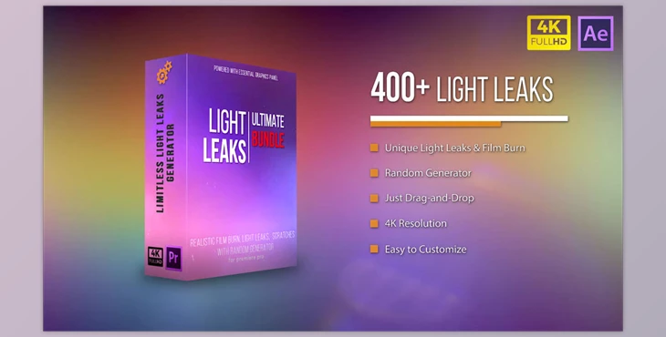 Download 4K Ultimate Light Leaks Bundle – MotionElements 15064332 - AE Project
