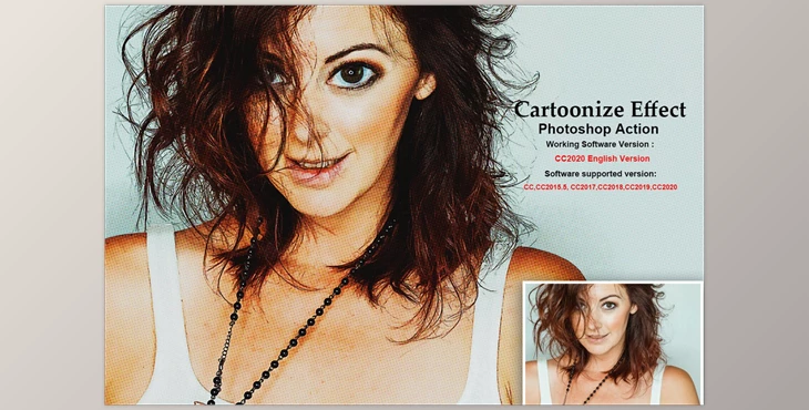 Download Cartoonize Effect Photoshop Action CreativeMarket-5454375 (ATN)