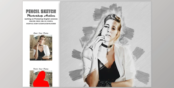 Download Pencil Sketch Photoshop Action Vl-2 CreativeMarket-5454321 (PAT, ABR, ATN)