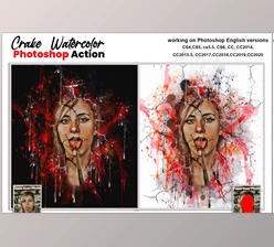 Download Crake Watercolor Photoshop Action CreativeMarket-5679034 (PAT, ATN, ABR)