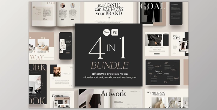 Download 4 in 1 Bundle for Creators CANVA PS CreativeMarket-5493656