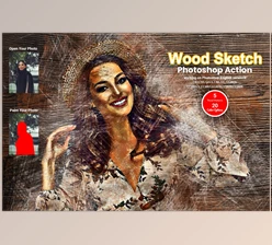 Download Wood Sketch Photoshop Action CreativeMarket-5631877 (ATN, ABR, PAT)