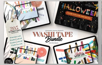 Download 205 Washi Tape <span class='badge badge-warning'>Bundle</span> for <span class='badge badge-warning'>Procreate</span> (PNG, JPG, <span class='badge badge-warning'>BRUSH</span>)