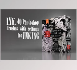 Download Flippednormals – INK. 40 Photoshop Brushes for Inking (abr, atn, jpg, pdf)