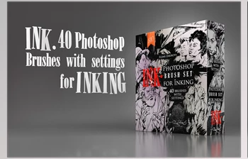 Download Flippednormals – INK. 40 Photoshop <span class='badge badge-warning'>Brushes</span> for Inking (abr, atn, jpg, pdf)