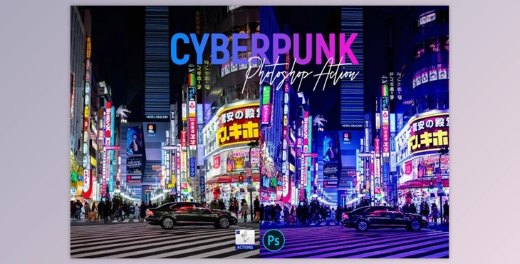 Download Cyberpunk | PSD action CreativeMarket-5726360 (JPG, ATN)