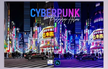 Download Cyberpunk | PSD action <span class='badge badge-warning'>CreativeMarket-5726360</span> (JPG, ATN)