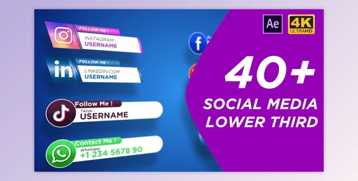Download Social Media Lower Third (Videohive 27661237) - AE Project