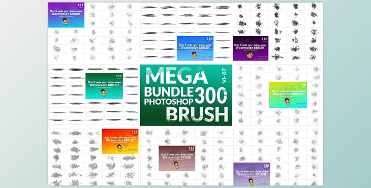 Download Watercolor Brush Bundle CreativeMarket-5750598 (ABR)