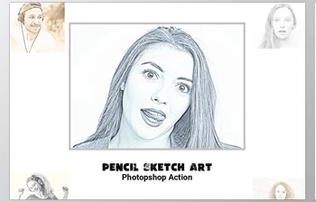 Download Pencil Sketch <span class='badge badge-warning'>Art</span> Photoshop Action CreativeMarket-5129372 (ATN)
