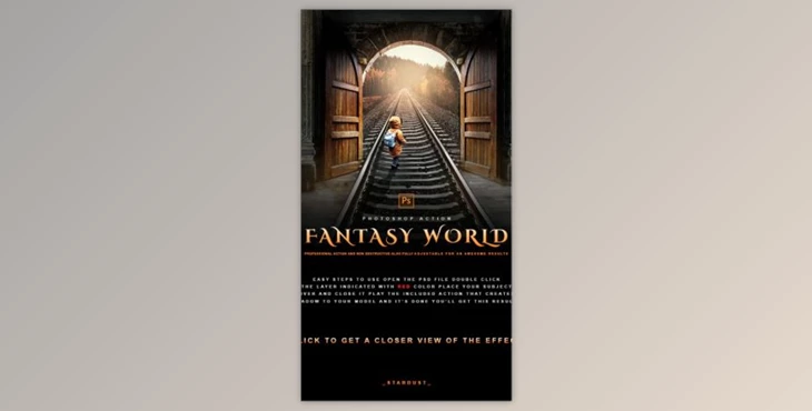 Download Fantasy World – Photoshop Effect GraphicRiver-29857235 (PSD , ATN)