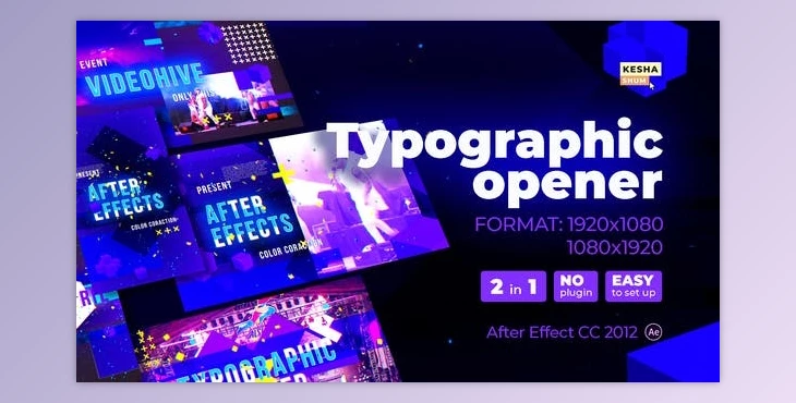 Download Typographic opener (Videohive 28002492) - AE Project