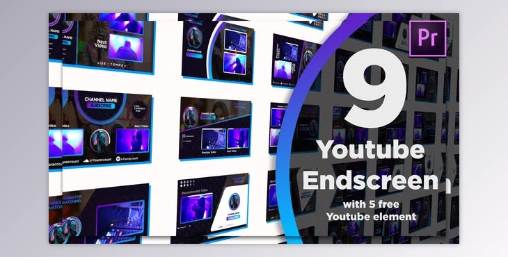 Download Youtube End Screens 9+5 (Videohive 28468368) - PR Project