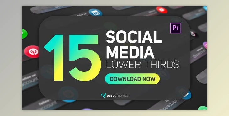 Download Dark Glossy Social Media Lower Thirds (Videohive 29786822) - PR Project