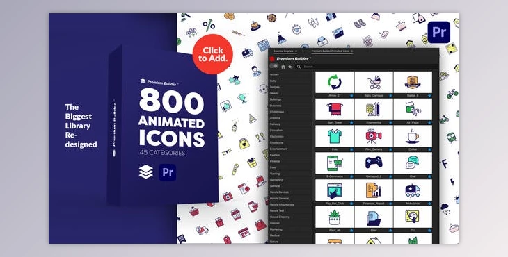 Download PremiumBuilder Animated Icons | Premiere Pro Extension (Videohive 29634161)