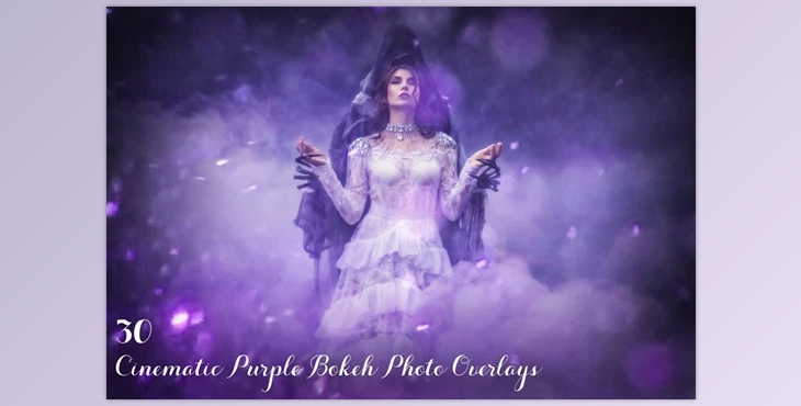 Download 30 Cinematic Purple Bokeh Overlays CreativeMarket-3498789 (JPG)